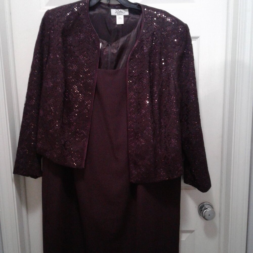 Patra Women Purple Dress w/Jacket  Size 22